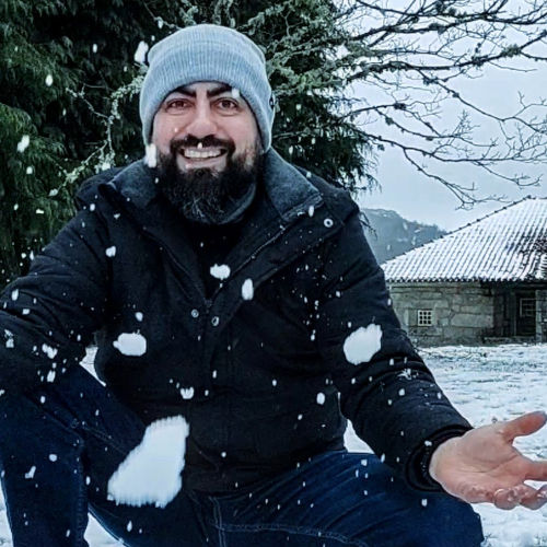 Ricardo Josino curtindo a neve em Melgaço, Portugal